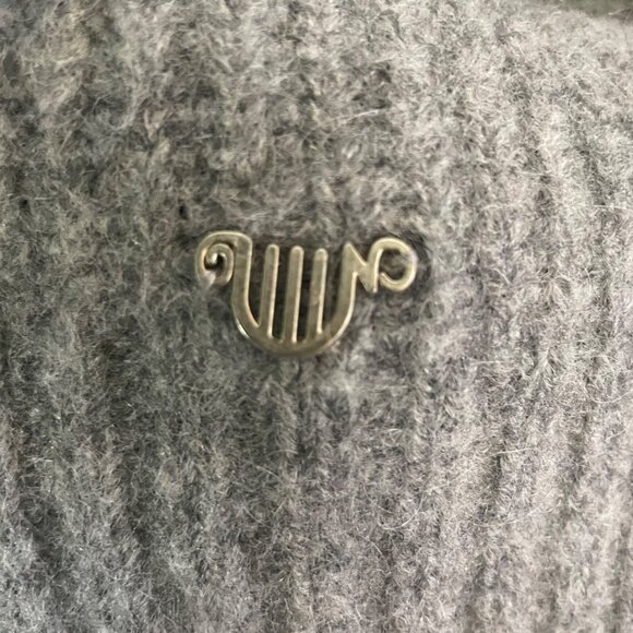 Orfeo Paris Women's Gray Ribbed Wrap Cardigan Sweater Wool Mohair Blend UT OS - Picture 4 of 8